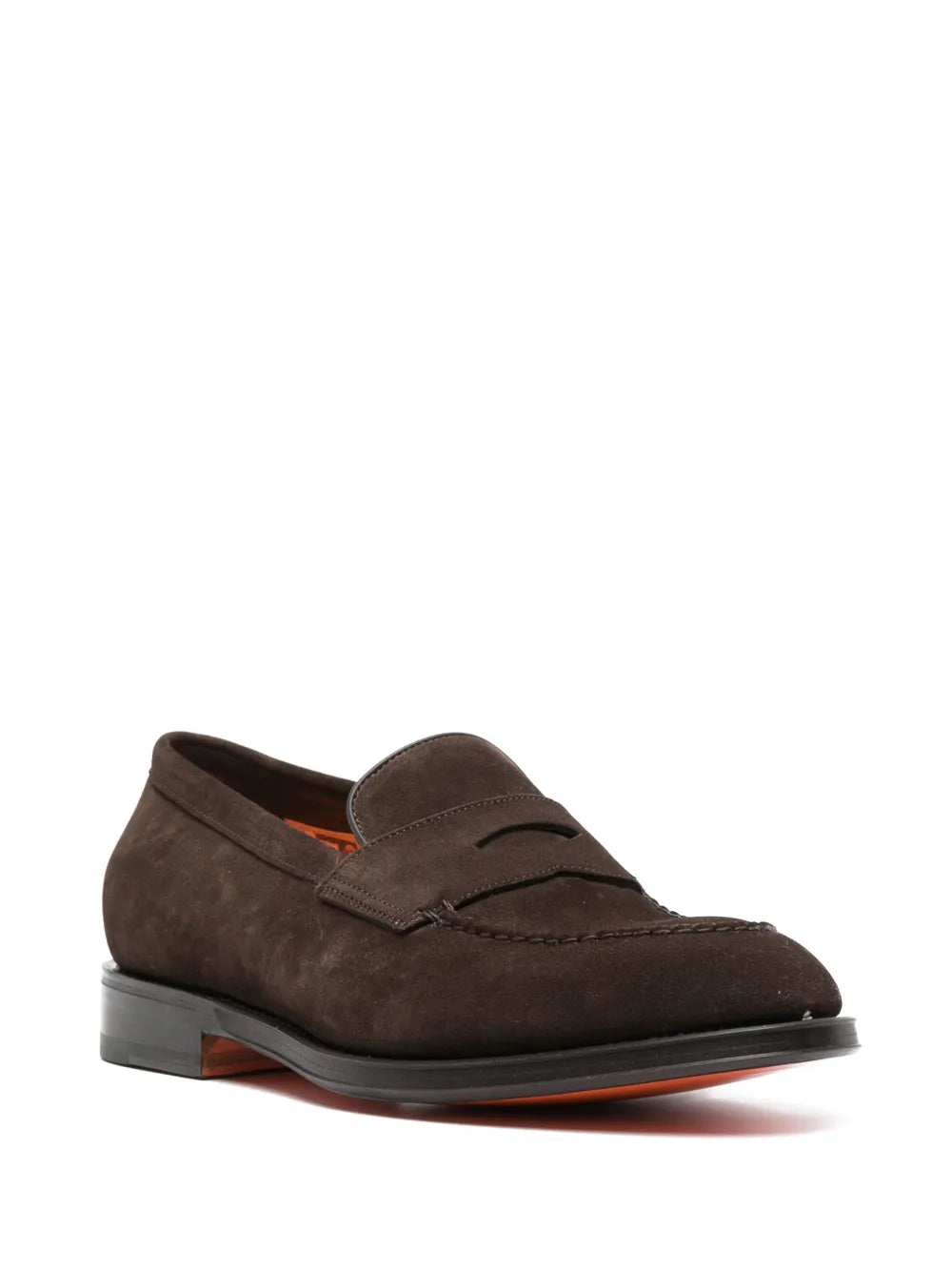 Santoni almond-toe suede loafers