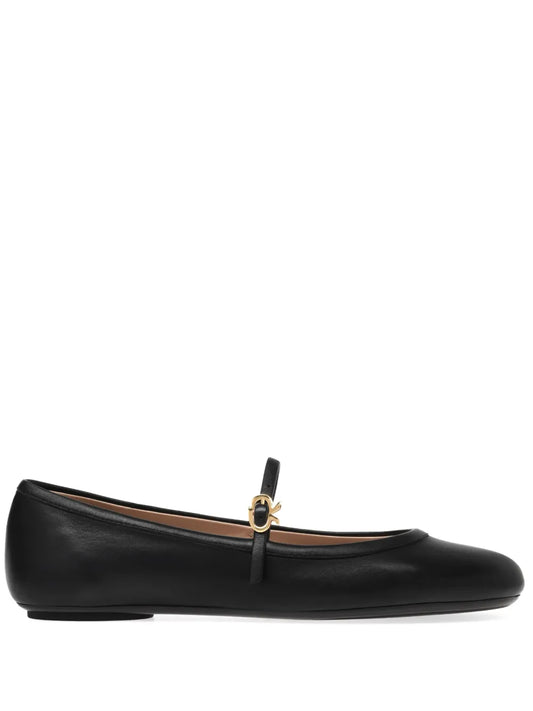 Gianvito Rossi Carla leather ballerina shoes