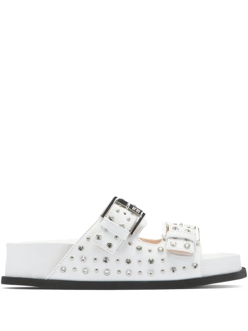 Nº21 crystal-embellished double-strap slides