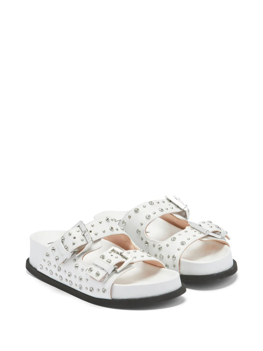 Nº21 crystal-embellished double-strap slides