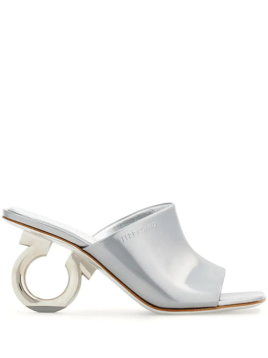 Ferragamo Elina 70mm patent leather slides
