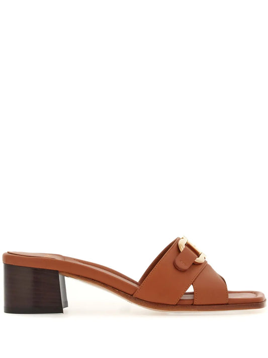 Ferragamo 40mm Gancini-buckle leather slides