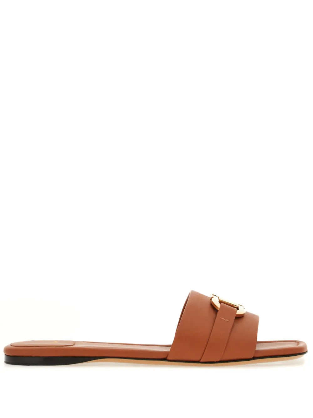 Ferragamo Gancini-buckle leather slides