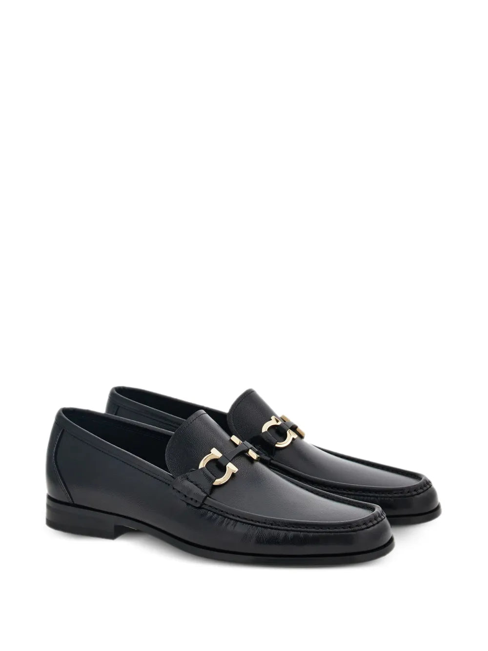 Ferragamo Gancini-plaque leather loafers