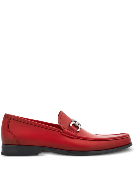 Ferragamo Gancini-plaque leather loafers