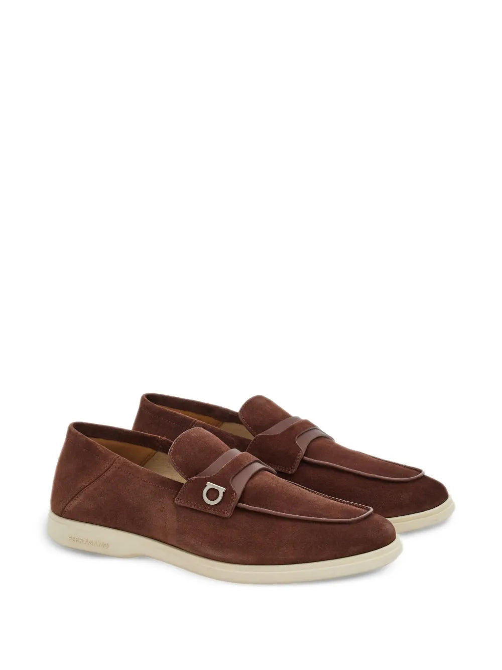 Ferragamo Gancini-plaque suede loafers