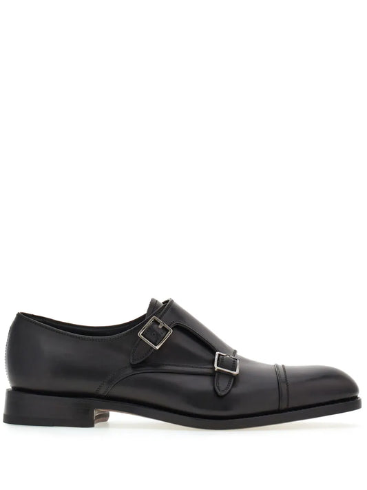 Ferragamo Double-monkstrap leather monk shoes