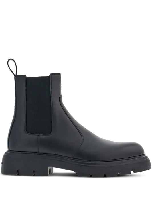 Ferragamo chunky sole leather Chelsea boots