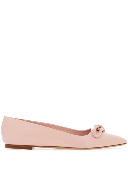 Ferragamo bow-detailing leather ballerina shoes 