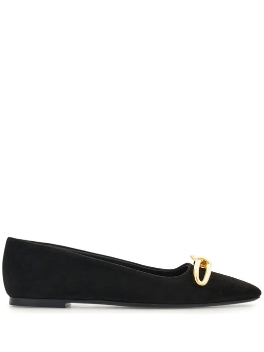 Ferragamo bow-detailing leather ballerina shoes