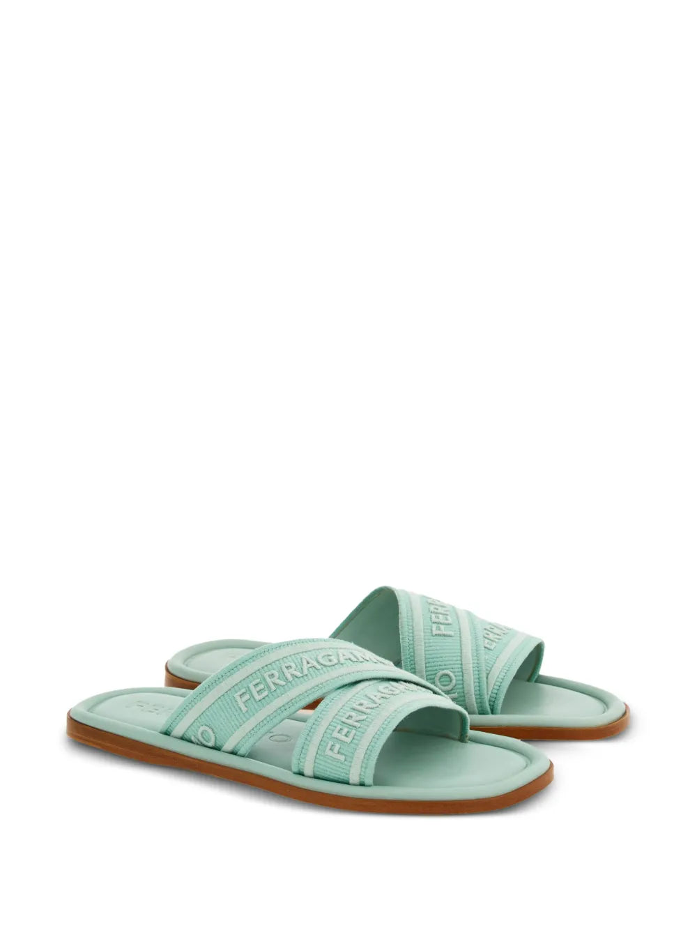 Ferragamo logo-print round-toe slides 