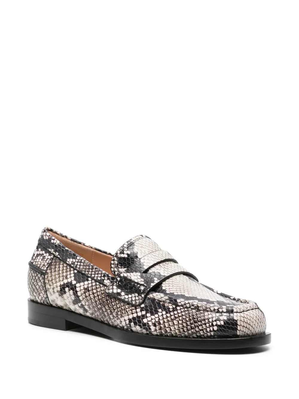 Gianvito Rossi Borneo snake-effect leather loafers