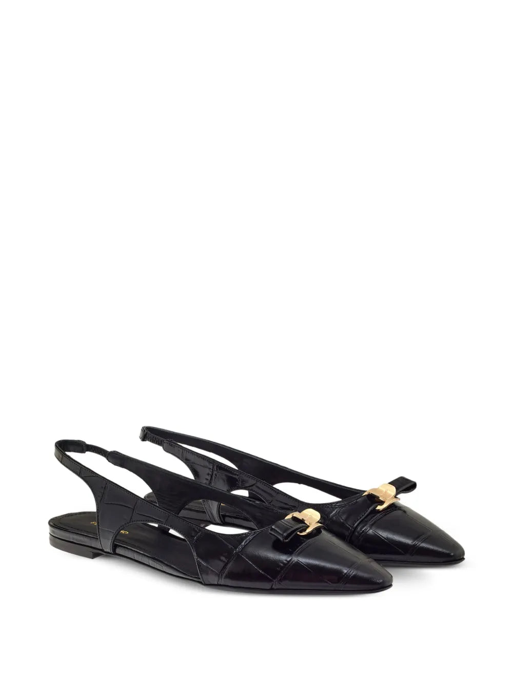 Ferragamo logo-plaque slingback ballerina shoes
