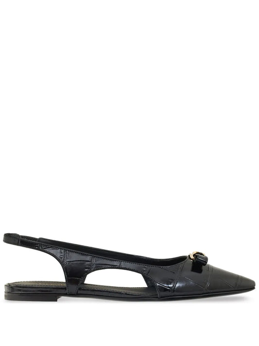 Ferragamo logo-plaque slingback ballerina shoes