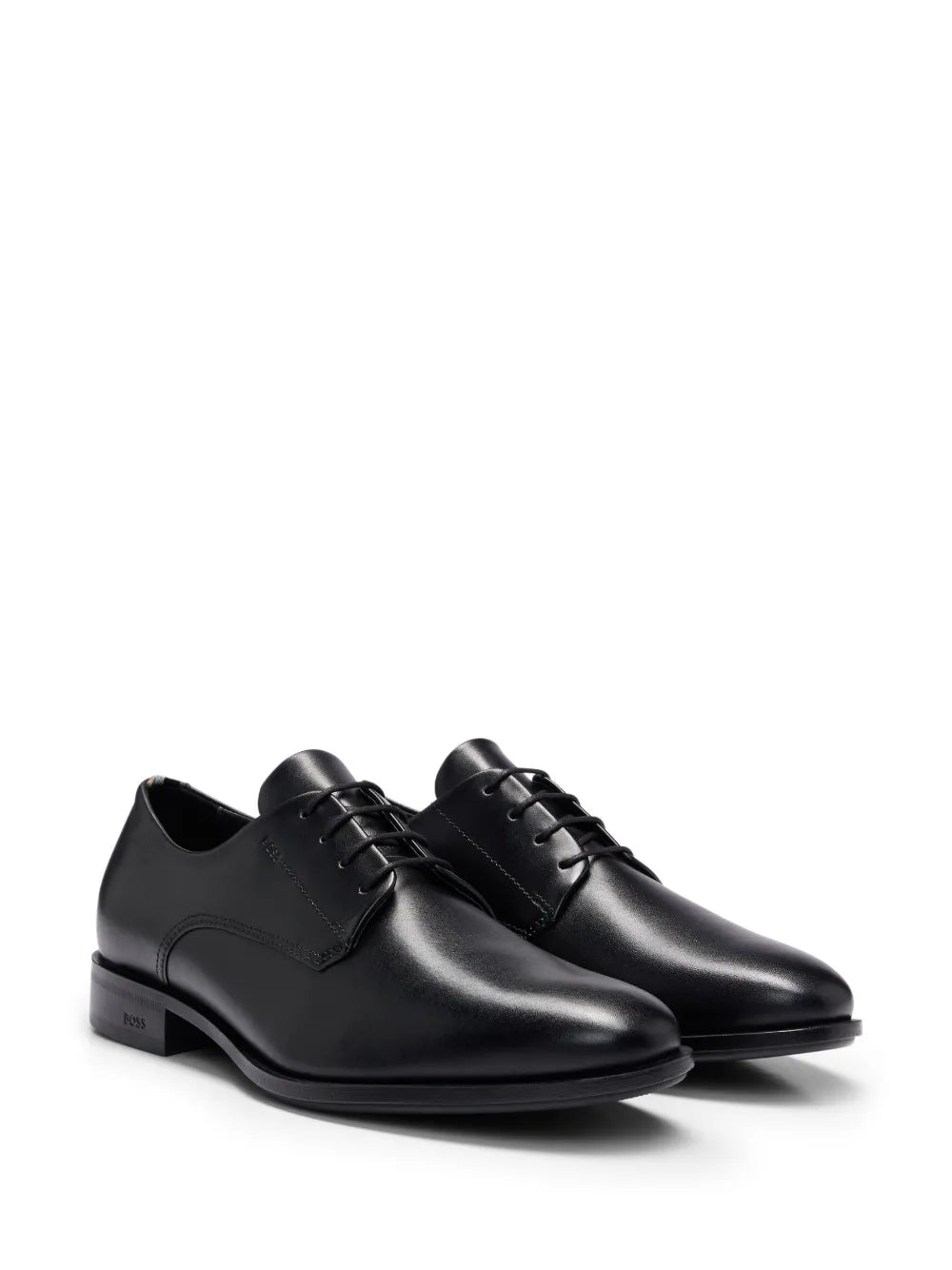 BOSS almond-toe leather derby shoes