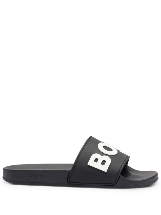 BOSS logo-embossed open-toe slides
