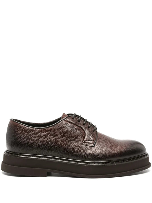 Doucal's round-toe leather derby shoes