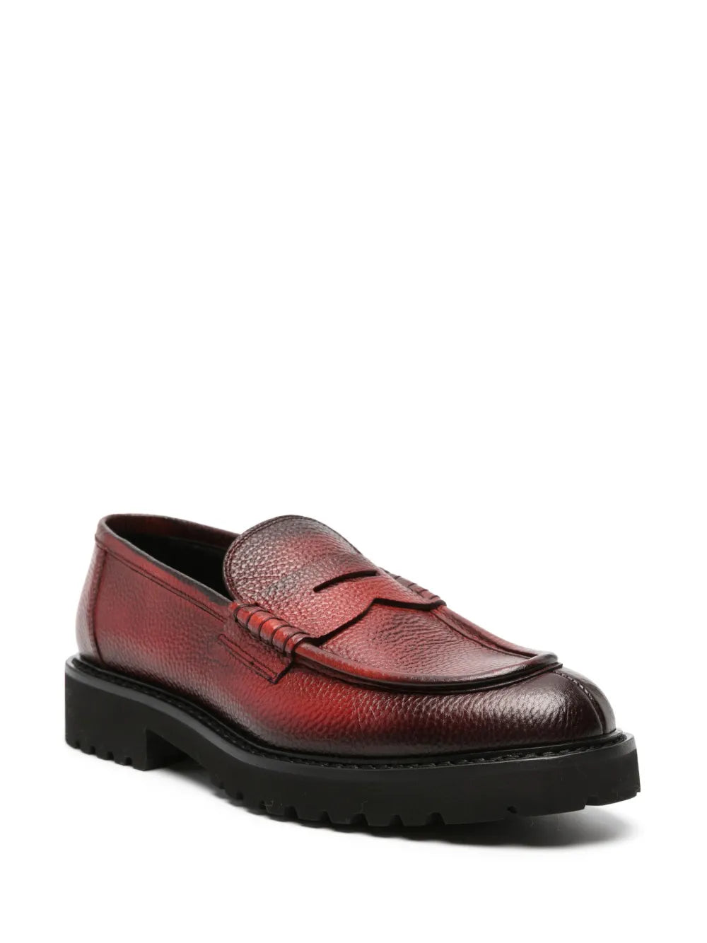 Doucal's burnished-finish leather loafers