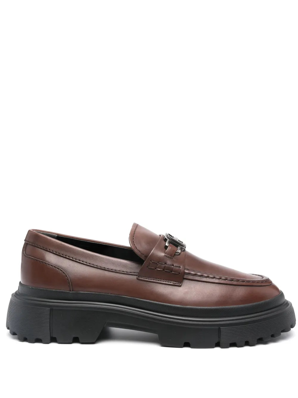 Hogan H619 logo-plaque leather loafers