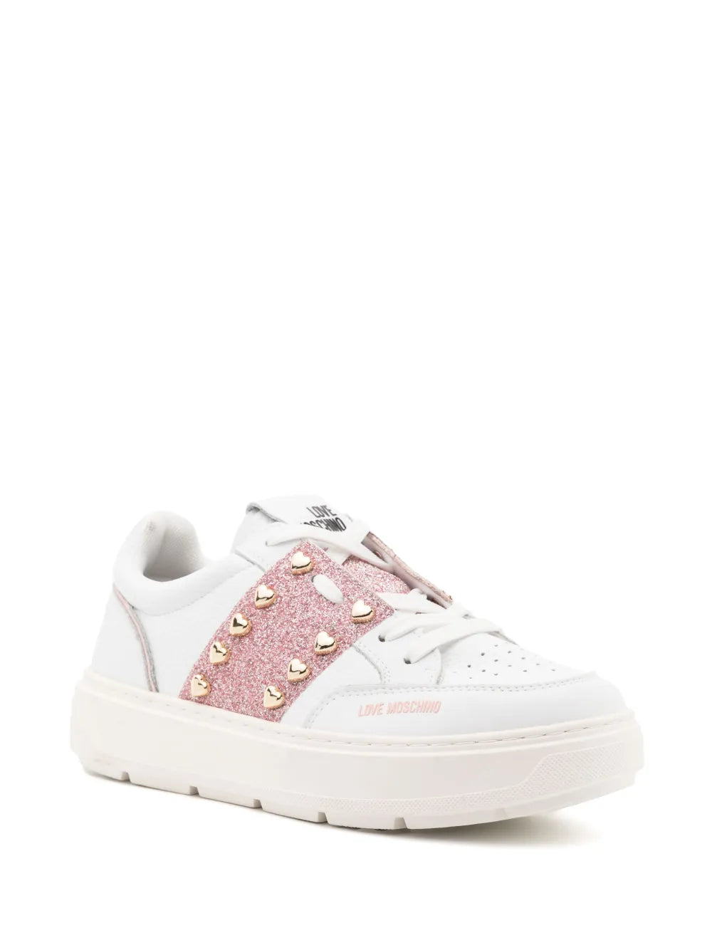 Love Moschino heart-stud lace-up sneakers