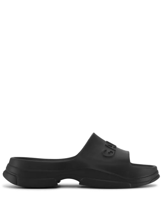 GANNI logo-embossed chunky slides