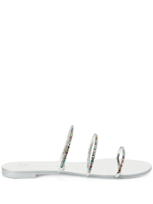 Giuseppe Zanotti Dark Colorful crystal-embellished slides