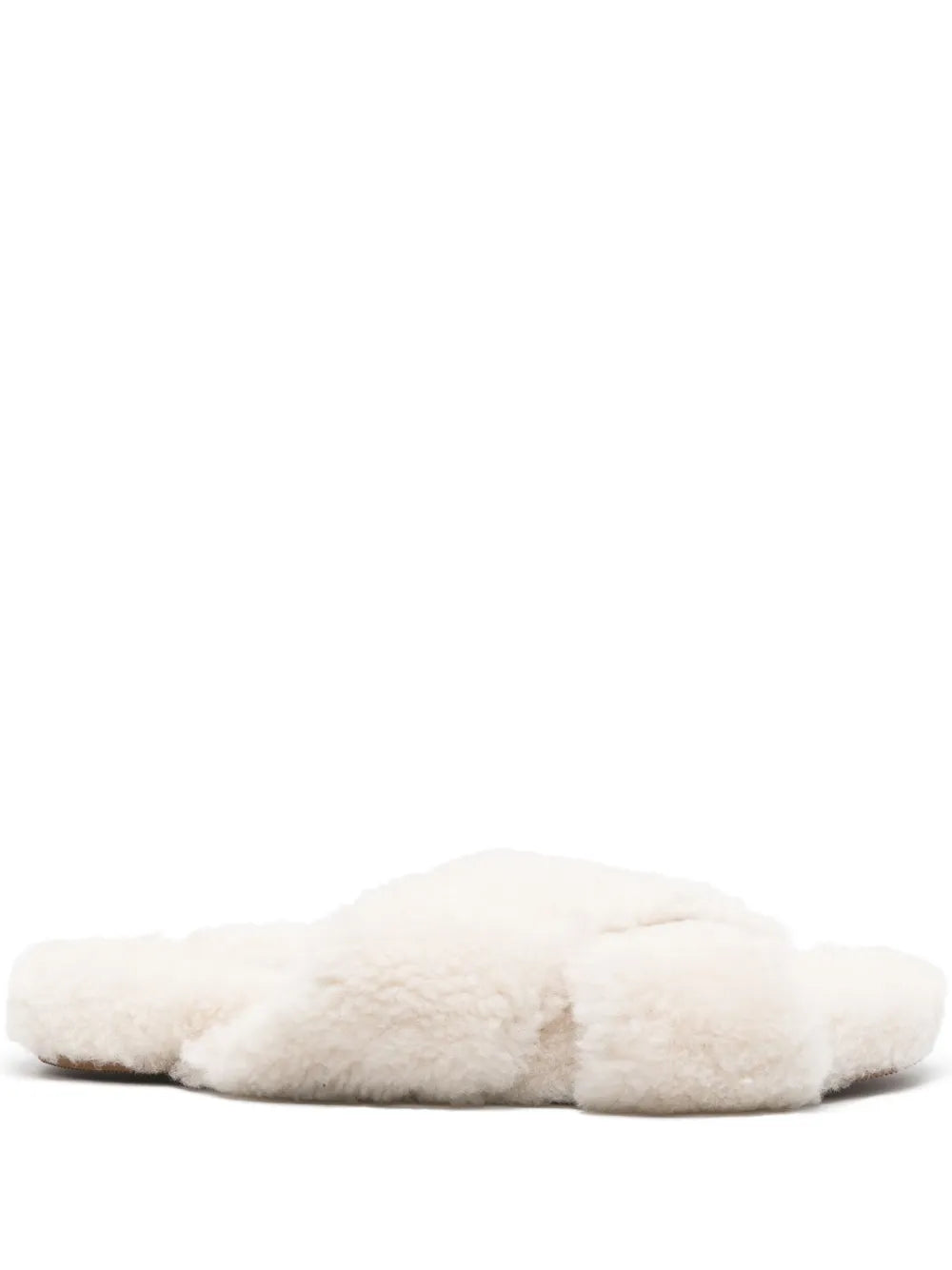 Yves Salomon crossover-strap shearling slides