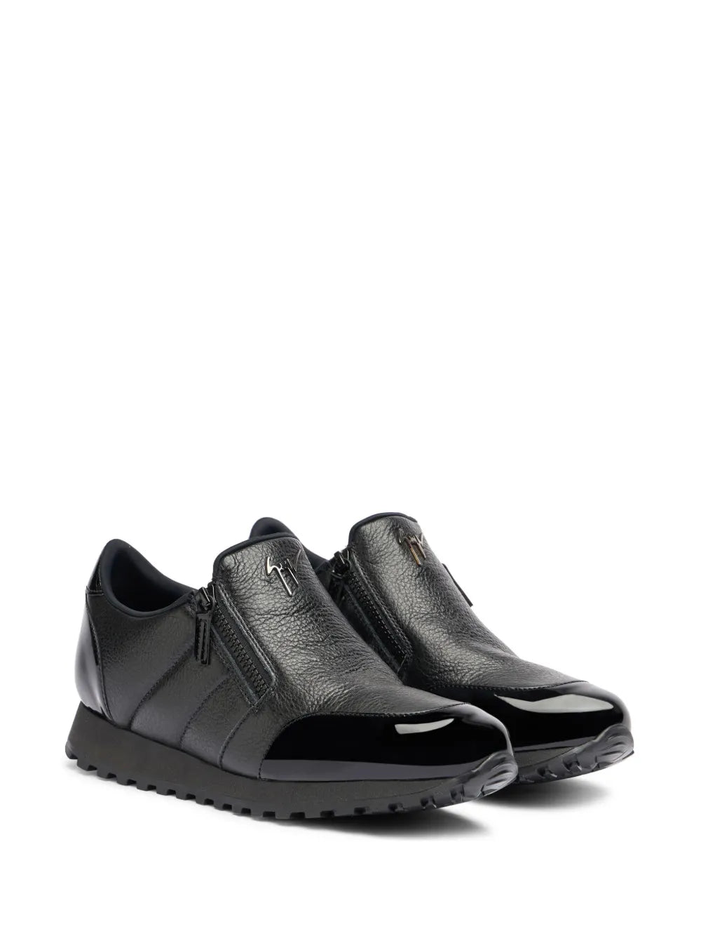 Giuseppe Zanotti Idle Run grained leather zip-up loafers
