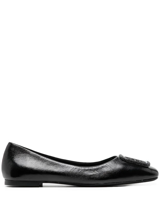 Tory Burch Gerogia Pavé leather ballerina shoes