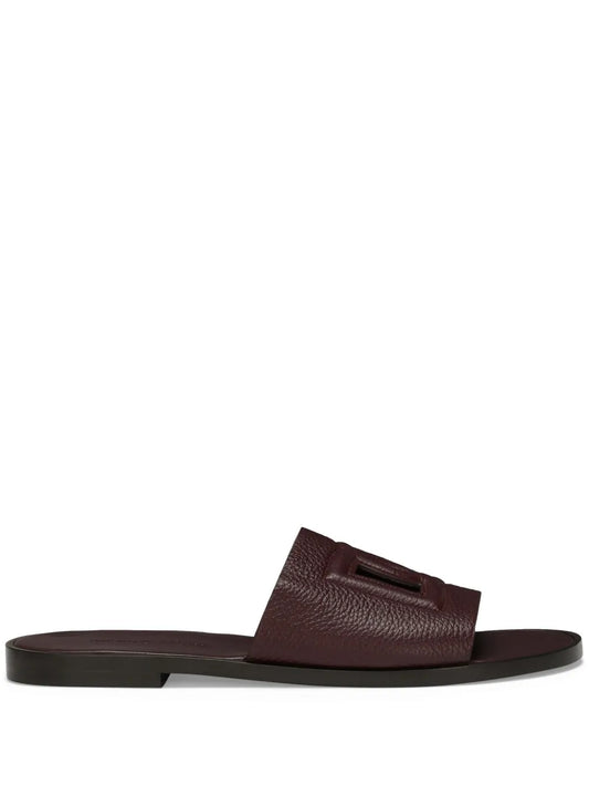 Dolce & Gabbana logo-embellished deerskin slides
