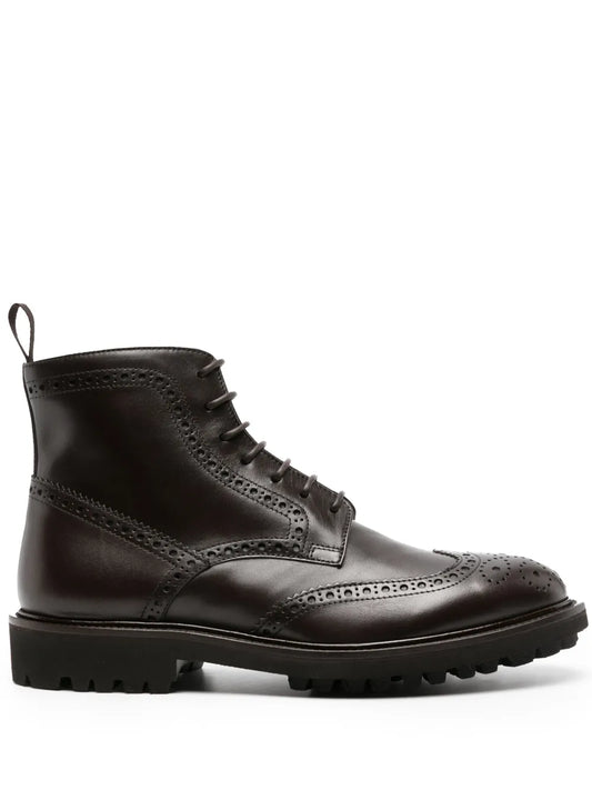 Scarosso Thomas perforated-detailing leather boots