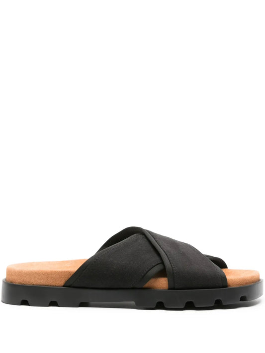 Camper Brutus cross-strap suede slides