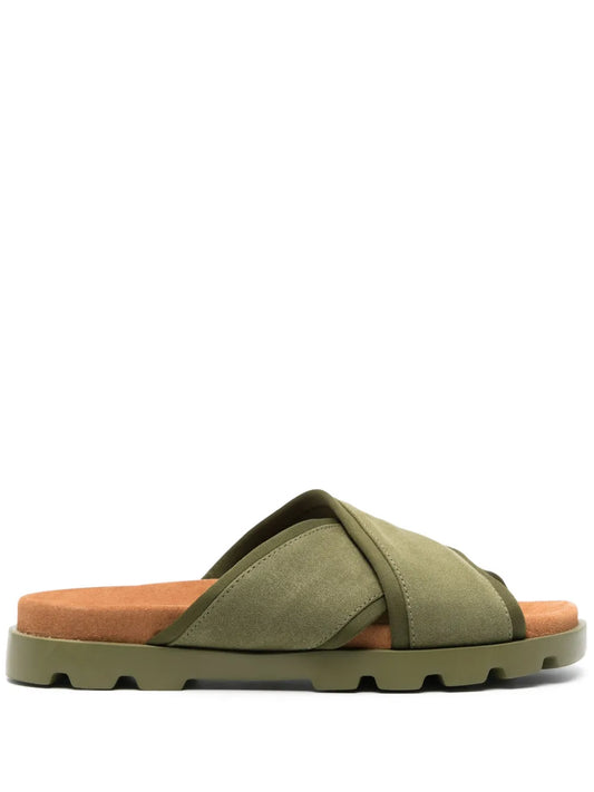 Camper Brutus cross-strap suede slides