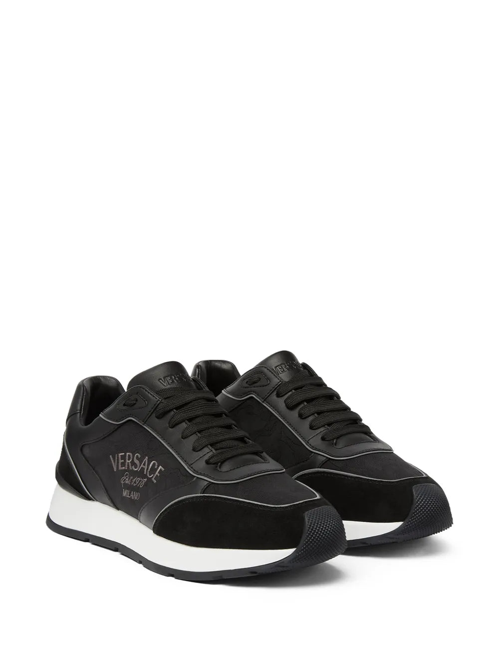 Versace logo-embroidered panelled sneakers