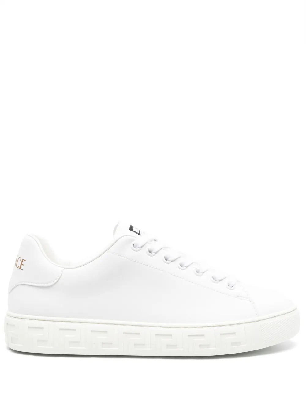 Versace Greca-embossed leather sneakers