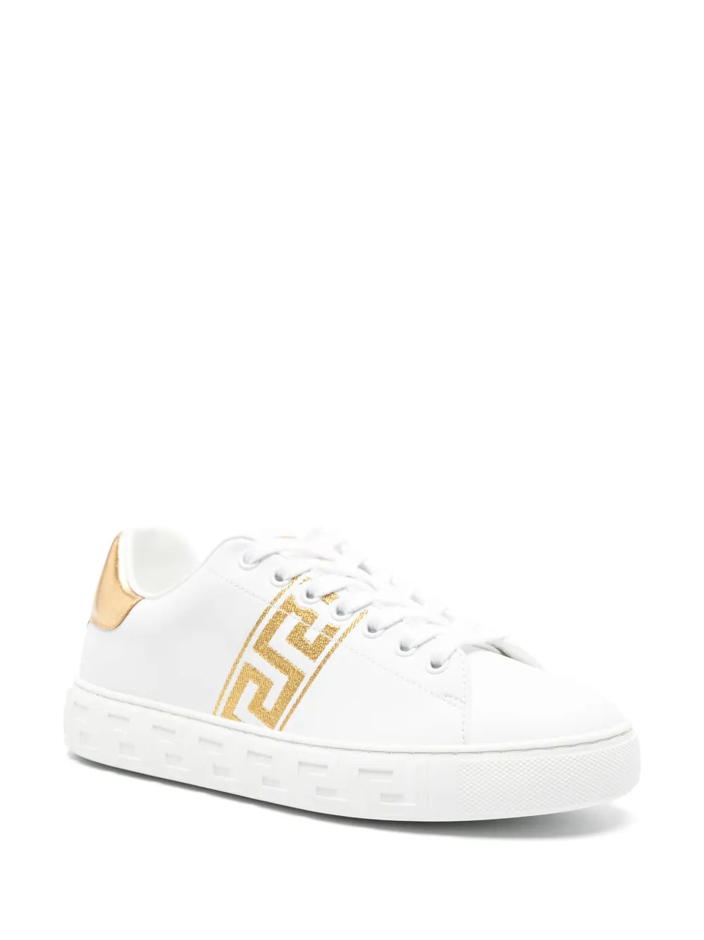 Versace Greca-embroidered leather sneakers