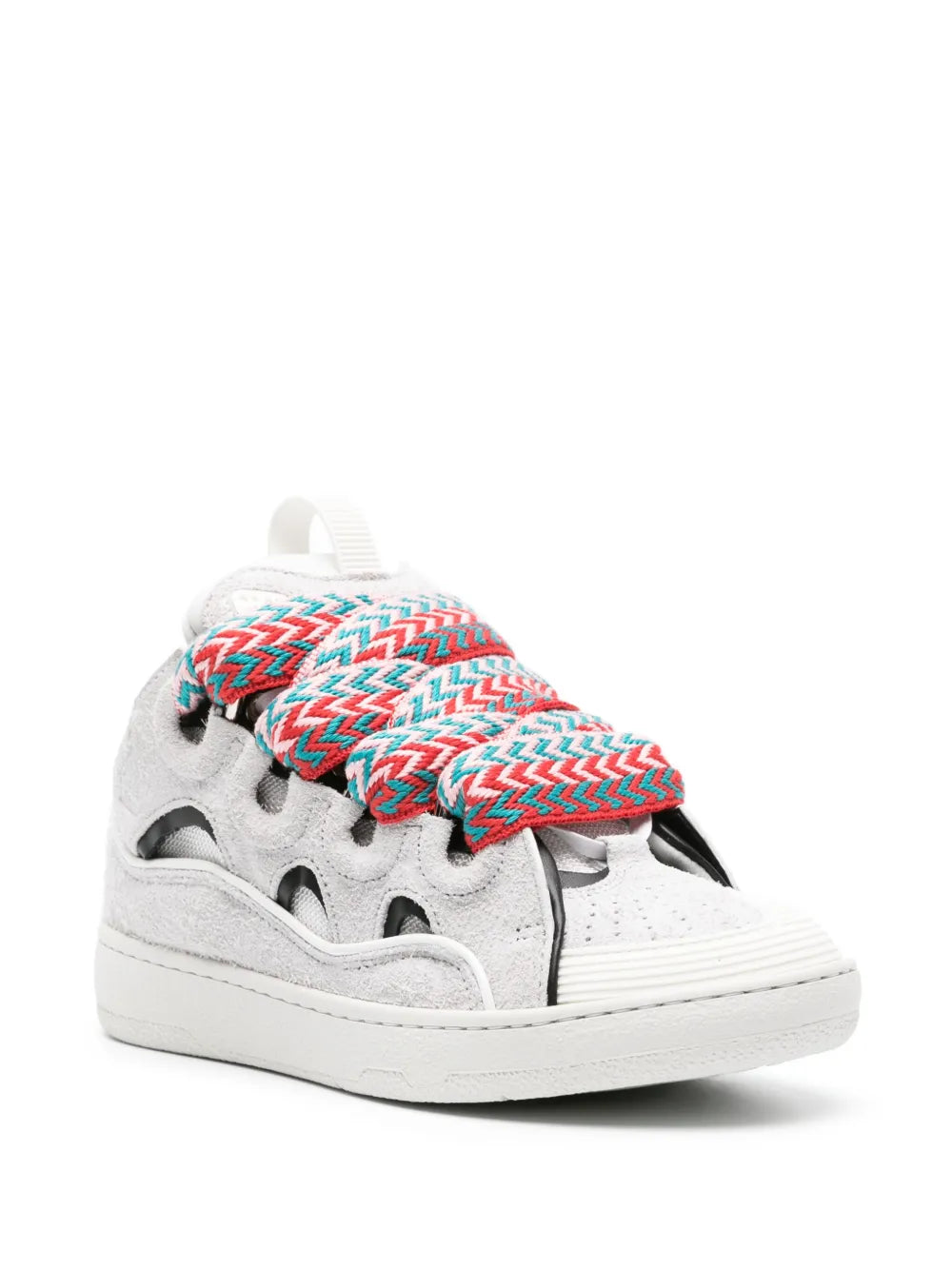 Lanvin Curb panelled suede sneakers