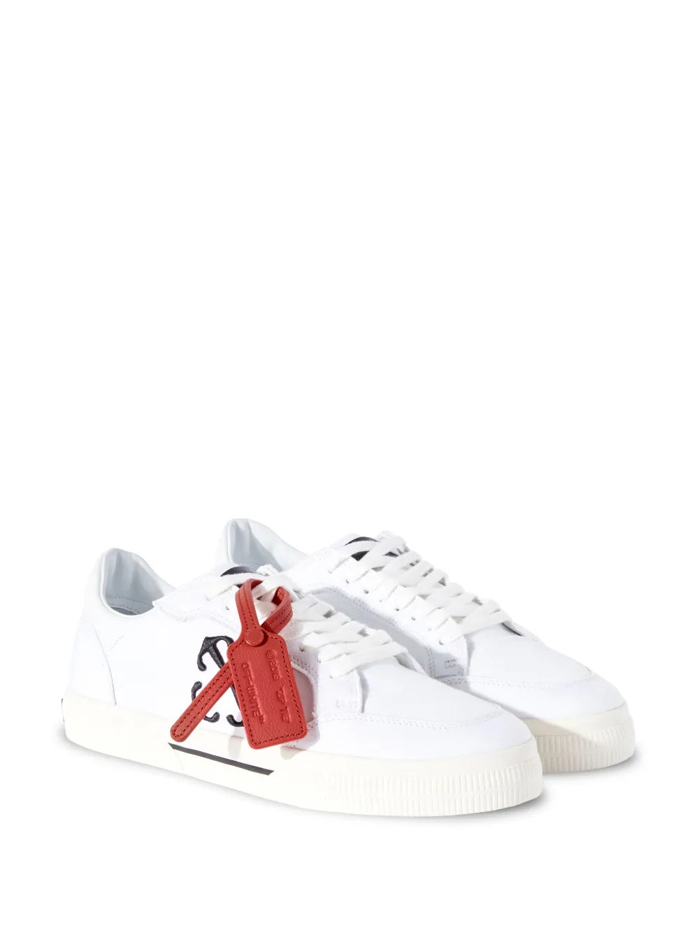 Off-White Vulcanized contrasting-tag canvas sneakers