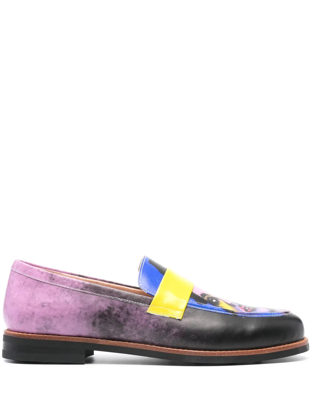 KidSuper graphic-print leather loafers