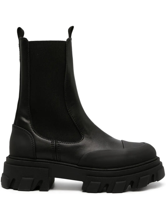 GANNI Cleated faux-leather chelsea boots