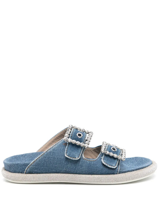 Le Silla Pool Side crystal-embellished buckle slides