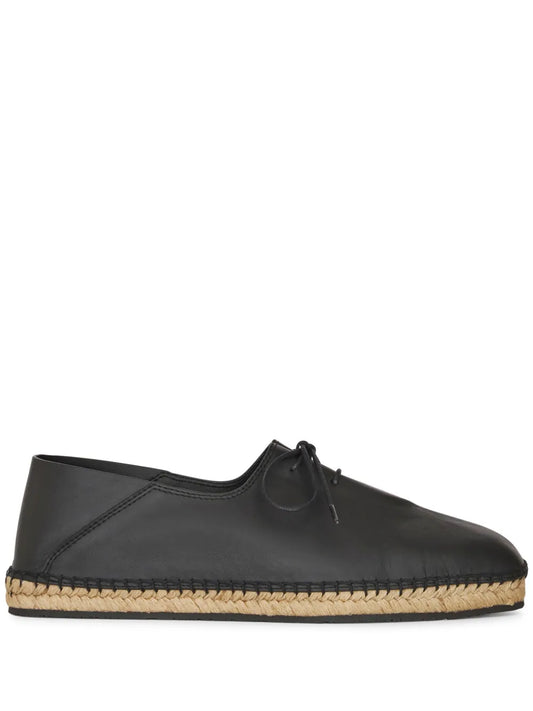 ETRO square-toe leather espadrilles