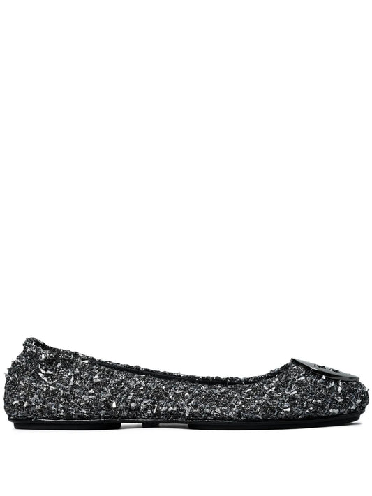Tory Burch Minnie Travel tweed ballerina shoes