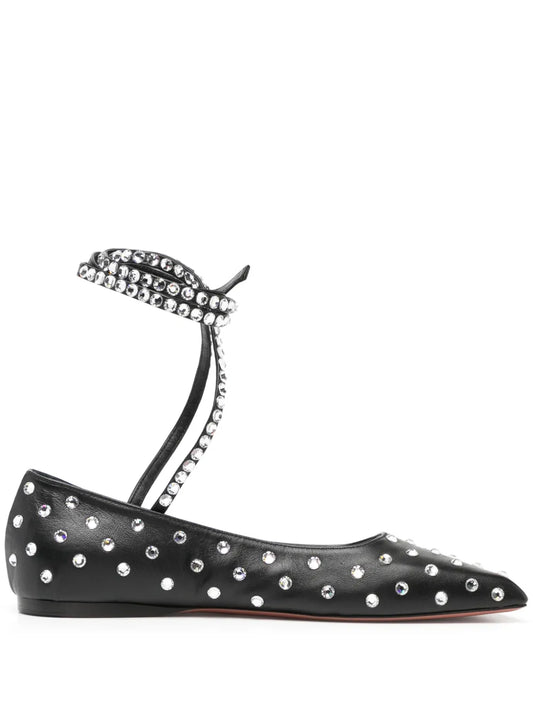 Amina Muaddi Ane crystal-embellished ballerina shoes