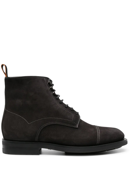 Santoni suede lace-up boots