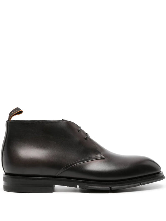 Santoni lace-up leather Derby shoes