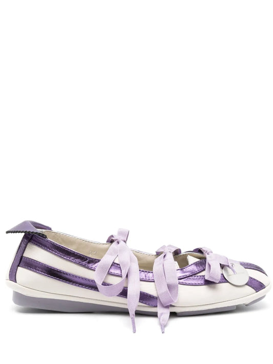 Kiko Kostadinov Lella Hybrid lace-up leather ballerina shoes