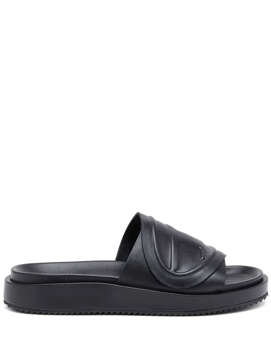 Diesel Sa-Slide D Oval logo-embossed slides