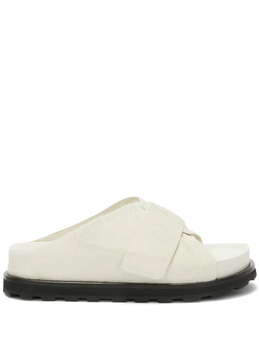 Jil Sander platform shearling slides