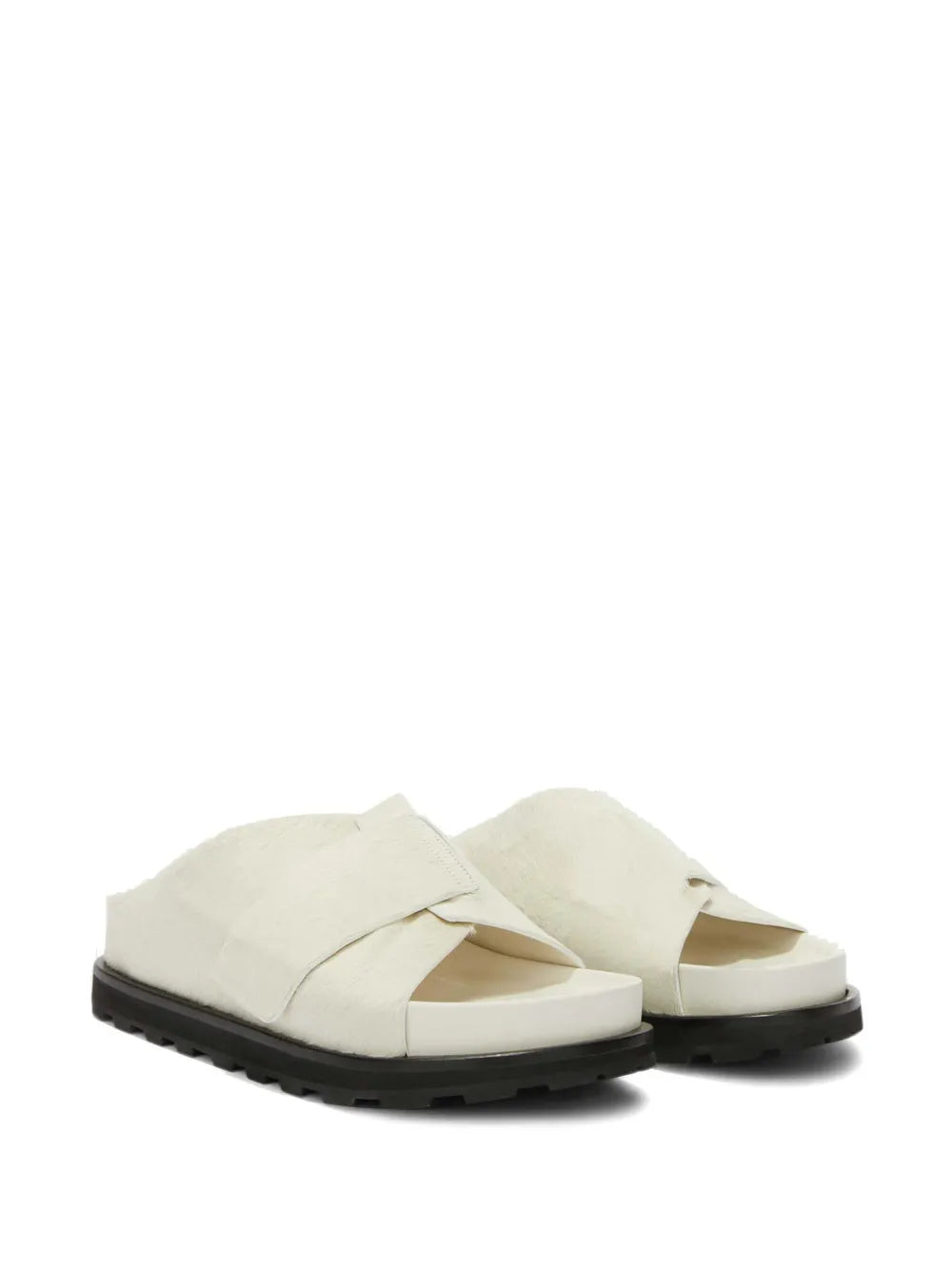 Jil Sander platform shearling slides